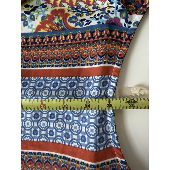 Uncle Frank Anthropologie Boho Tunic Geo Floral Dress Size M Multicolor Beach​ - Picture 6 of 6